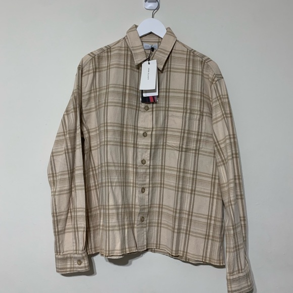 🔥 John Elliott Hemi Oversized Beige Flannel Shirt Medium NEW - Picture 6 of 10